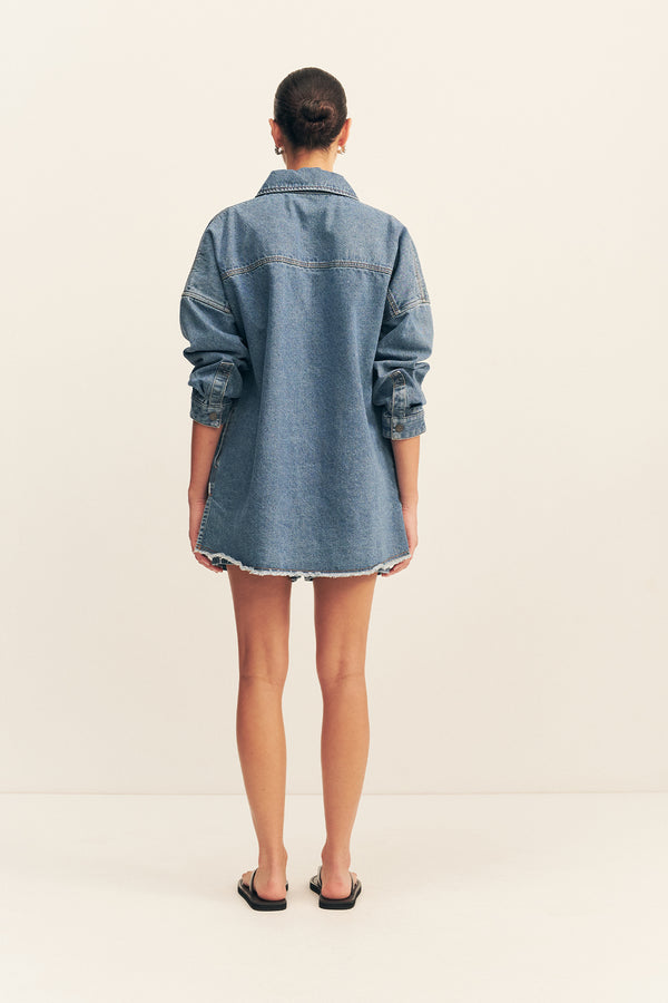 RAQUEL OVERSIZED SHIRT - VINTAGE BLUE_B