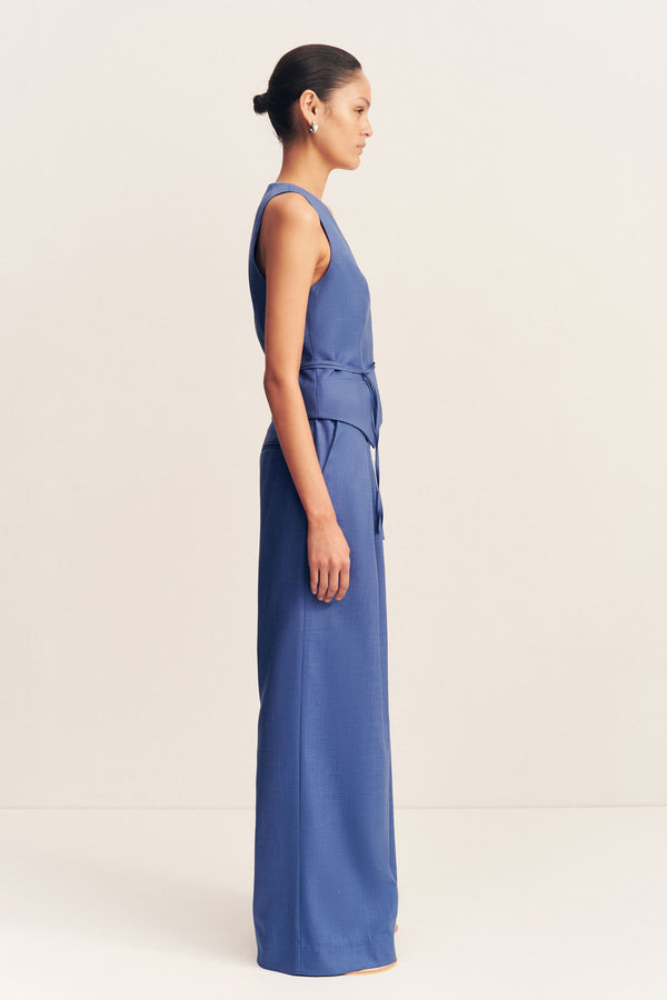 ASHER BELTED VEST - OCEAN BLUE_S