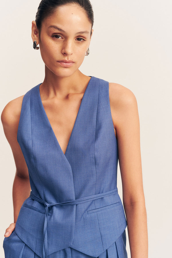 ASHER BELTED VEST - OCEAN BLUE_D