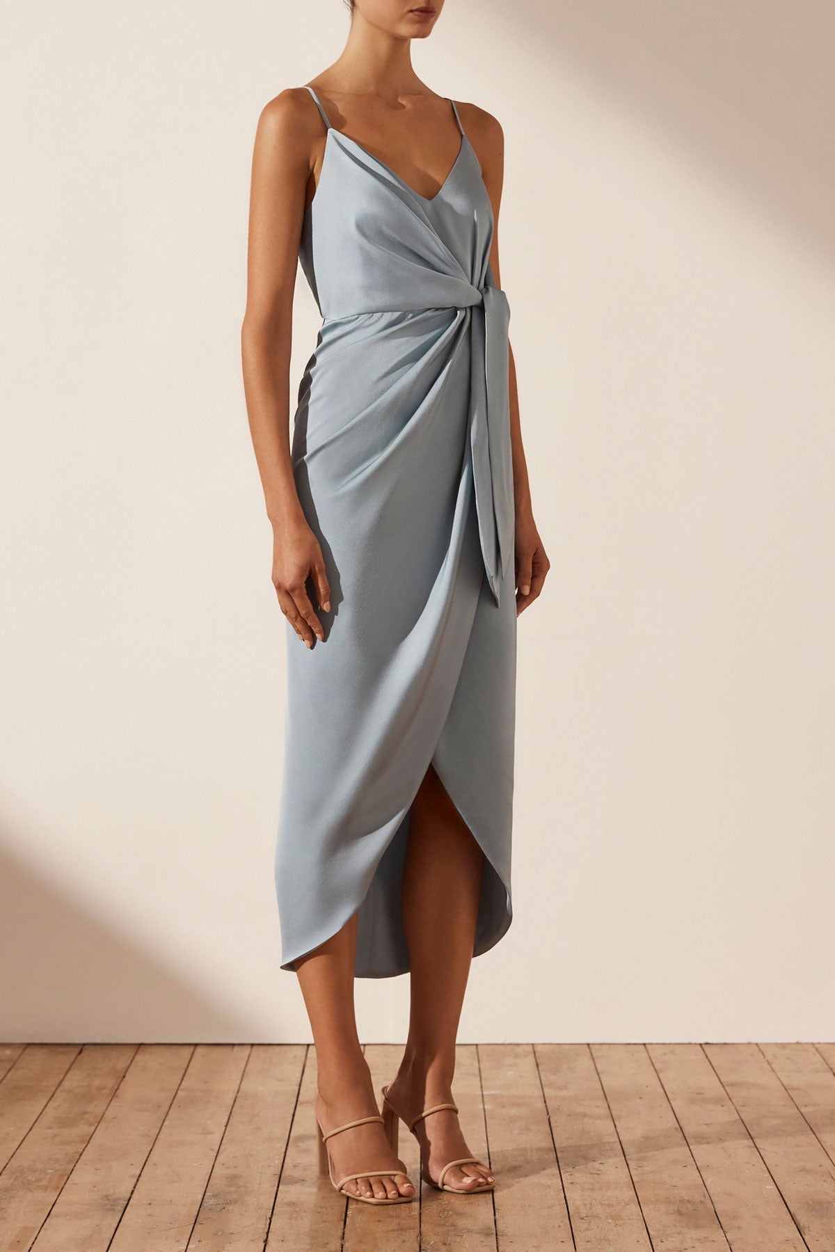 Luxe Tie Front Cocktail Dress | Azure | Dresses | Shona Joy