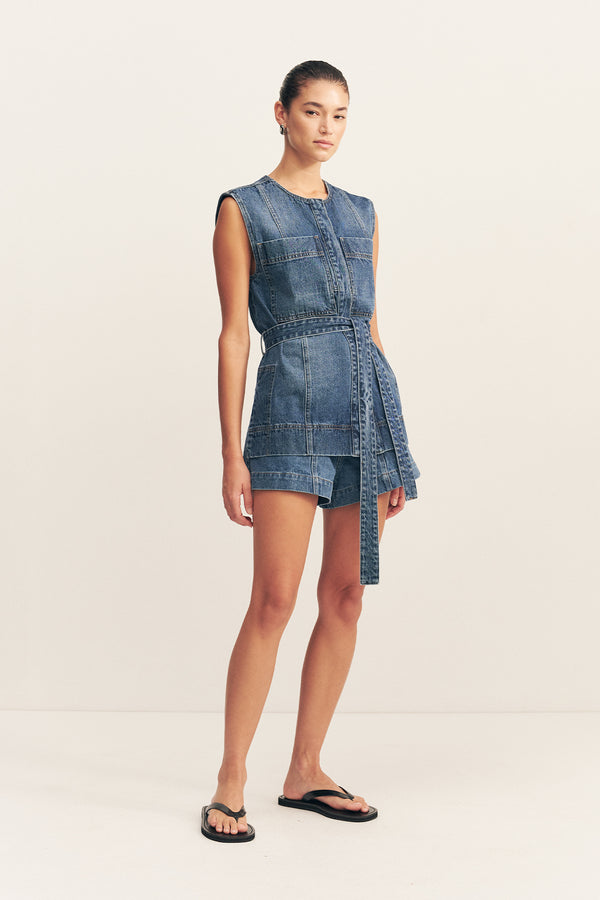 RAQUEL TIE TOP - VINTAGE BLUE_A