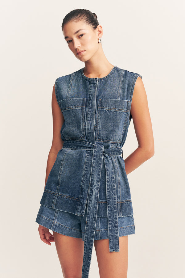 RAQUEL TIE TOP - VINTAGE BLUE_D