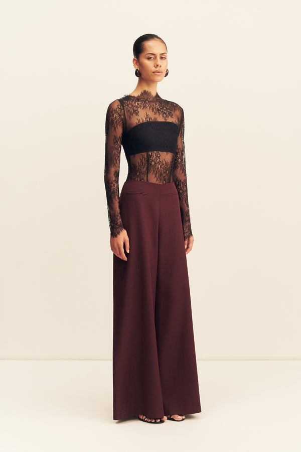 ASHER WIDE LEG PANT - BERRY