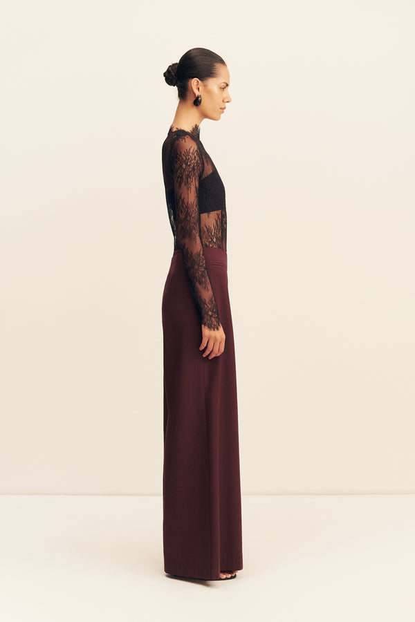 ASHER WIDE LEG PANT - BERRY