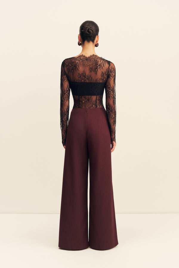 ASHER WIDE LEG PANT - BERRY