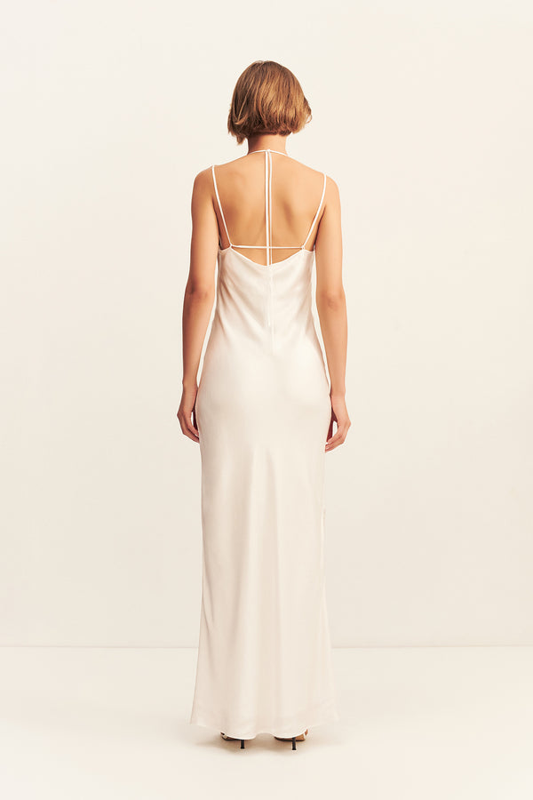 STRATUS LACE PANELLED MAXI DRESS - IVORY