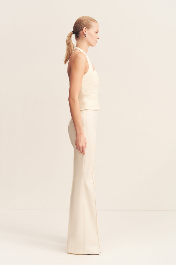 LANI DRAPED HALTER TOP - RICE_S