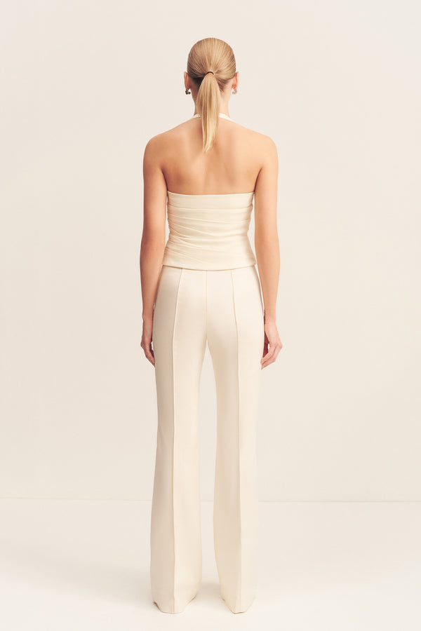 LANI DRAPED HALTER TOP - RICE_B