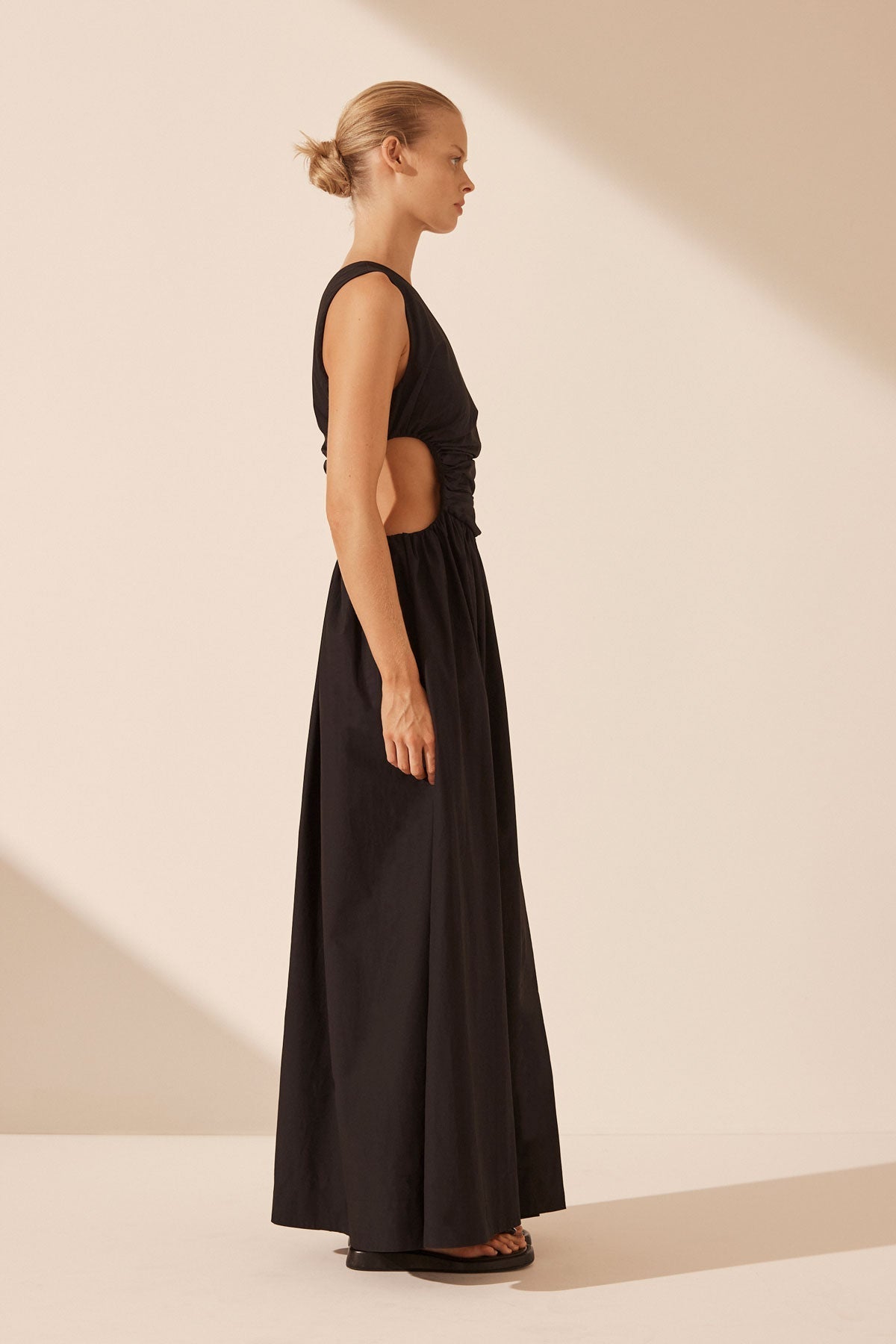 Josephine Asymmetrical Cut Out Maxi Dress Black Dresses Shona Joy