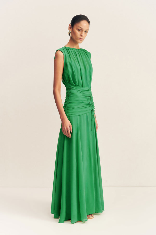 BLAIR HIGH NECK MAXI DRESS - APPLE GREEN_A