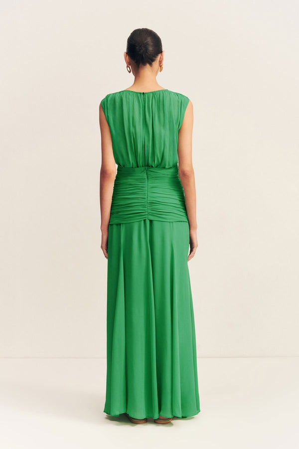 BLAIR HIGH NECK MAXI DRESS - APPLE GREEN_B