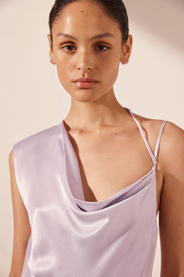 LA LUNE DRAPED MAXI DRESS - LILAC_D