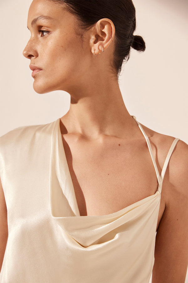 LA LUNE DRAPED MAXI DRESS - CREAM_D