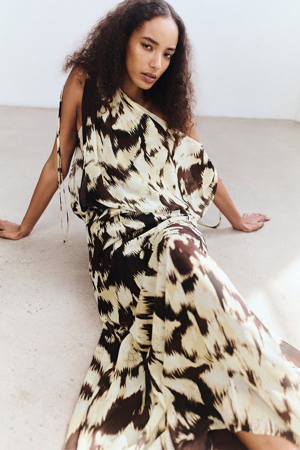 BENNY OFF SHOULDER BLOUSON MAXI DRESS