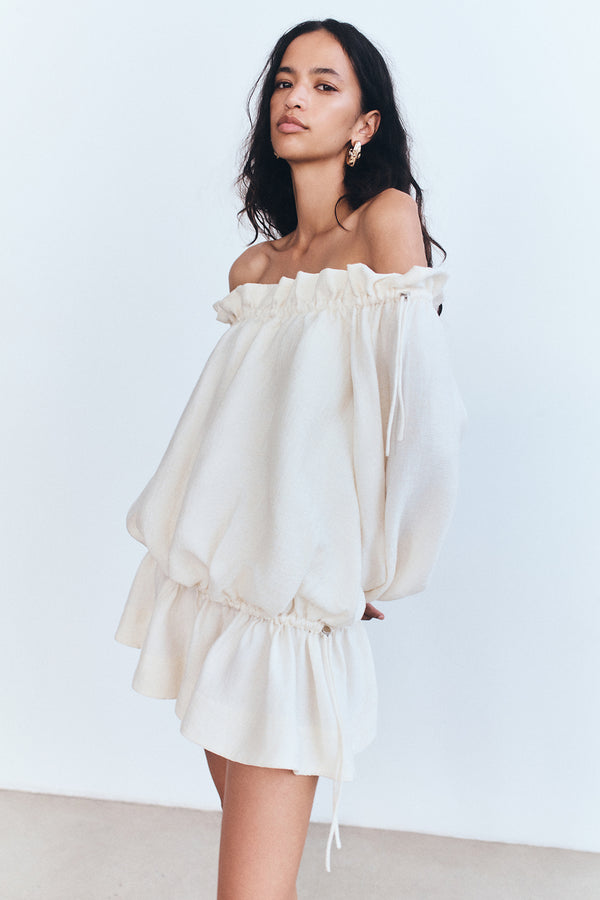 Jasper Linen Blend Mini Dress | Resin | Dresses