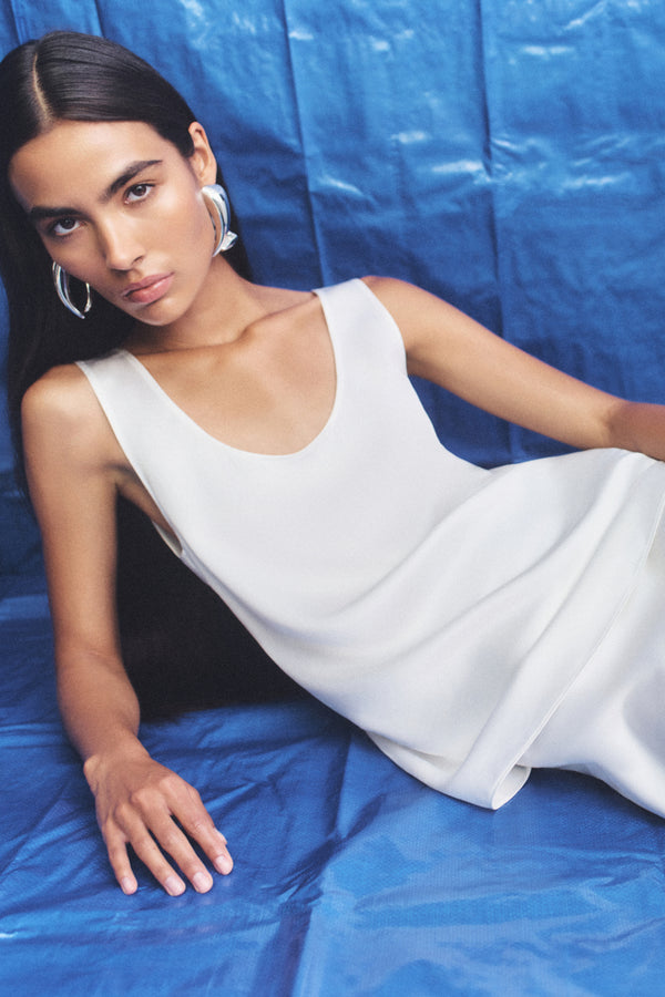 SAVANNA SCOOP NECK TOP - IVORY