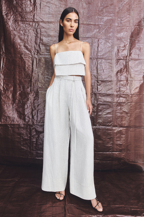 ALTO TEXTURED LINEN HIGH WAISTED PANT