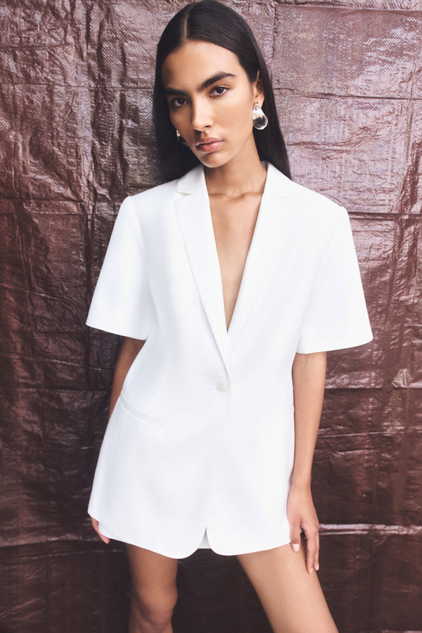 FELIX SHORT SLEEVE BLAZER - COCONUT