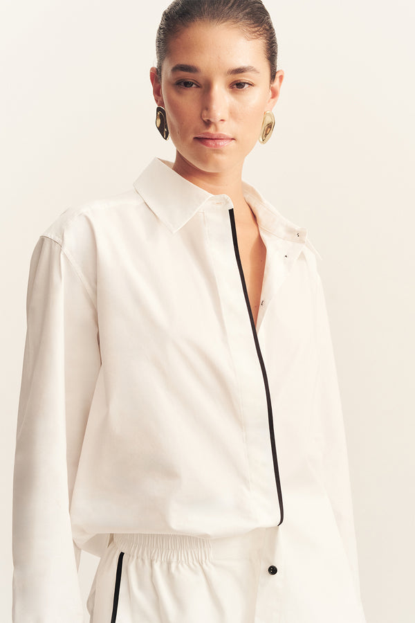 MORTON CONTRAST SHIRT - WHITE