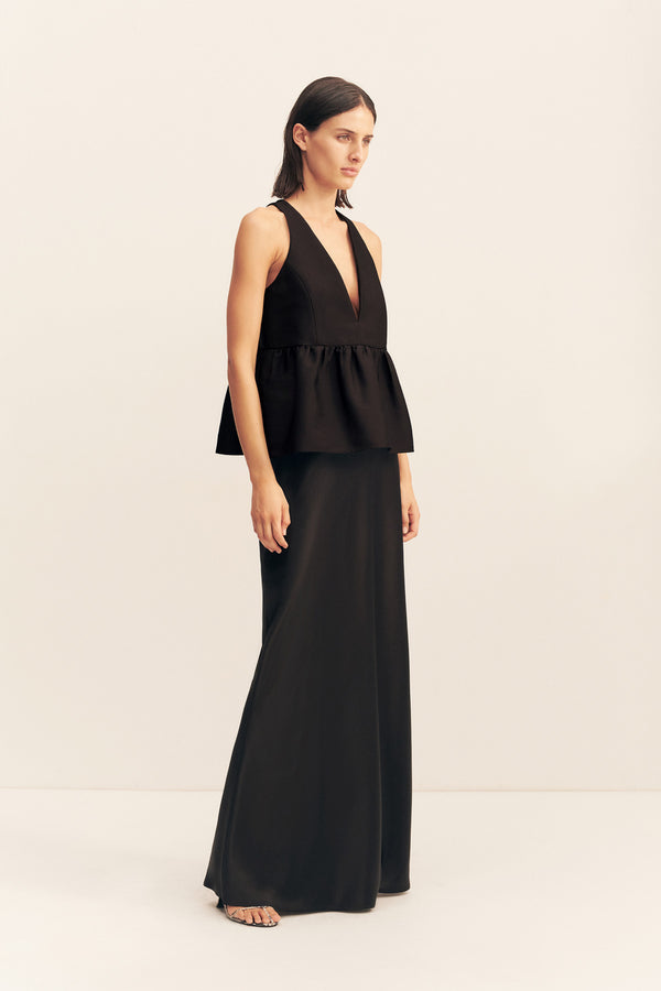 OTIS PLUNGED TOP - BLACK