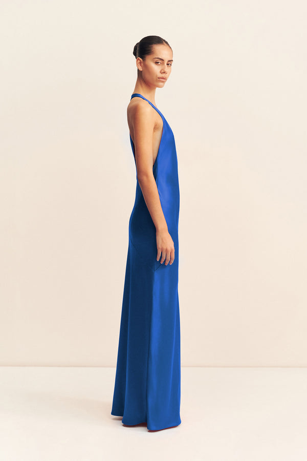 SAVANNA RACER BACK MAXI DRESS - COBALT