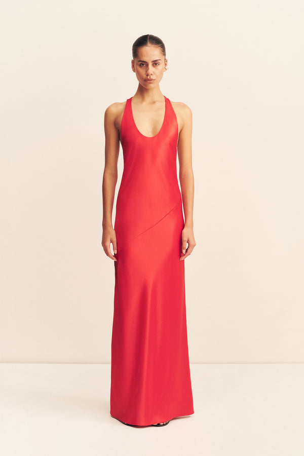 SAVANNA RACER BACK MAXI DRESS - CHILLI