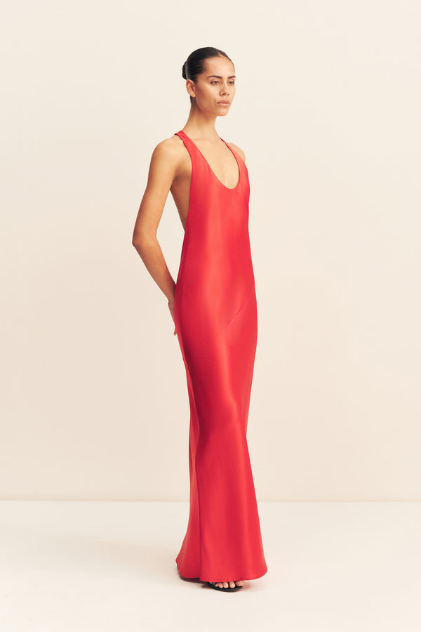 SAVANNA RACER BACK MAXI DRESS - CHILLI