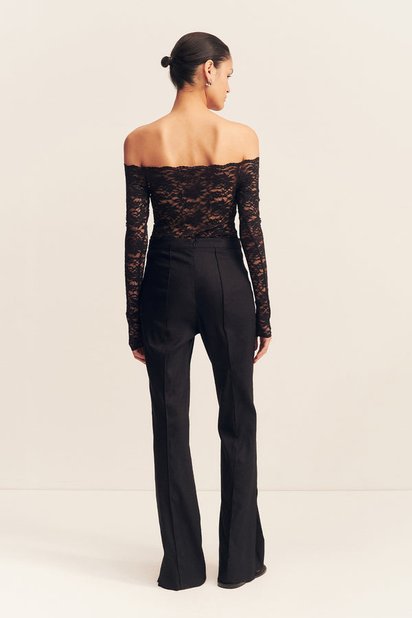 KASBAH SIDE SPLIT PANT - BLACK_B