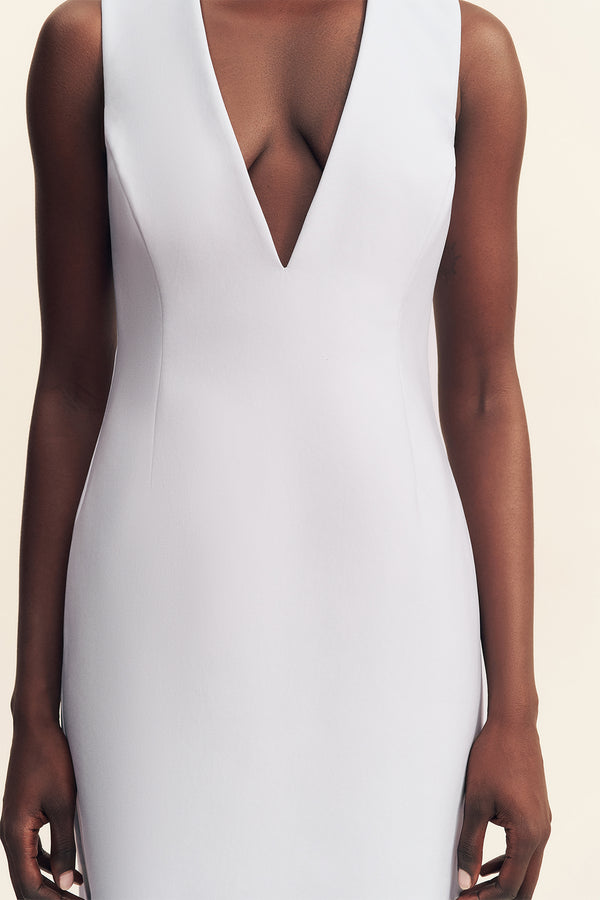 OTIS PLUNGED FITTED MAXI DRESS - SKY