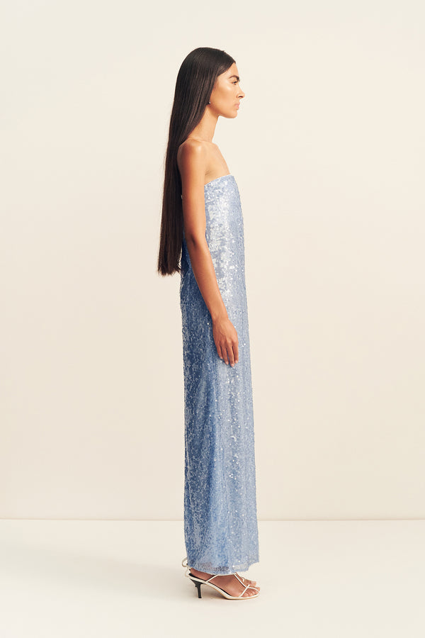 AMERIE STRAPLESS MAXI DRESS - ARCADIAN BLUE