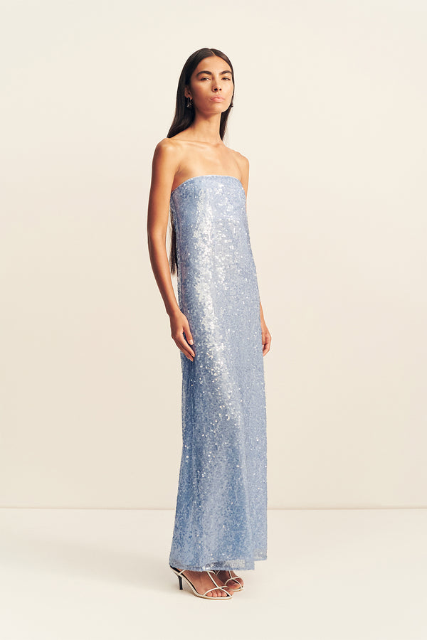 AMERIE STRAPLESS MAXI DRESS - ARCADIAN BLUE