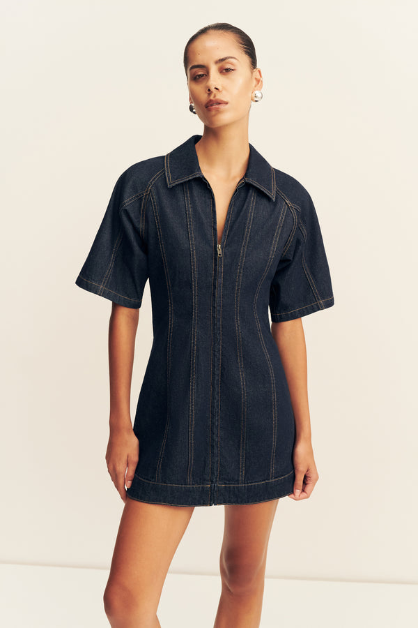 RITA SHORT SLEEVE STRUCTURED MINI DRESS