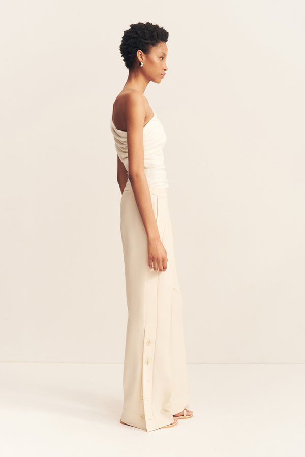 IRENA SIDE SPLIT BUTTON PANT - RICE_S