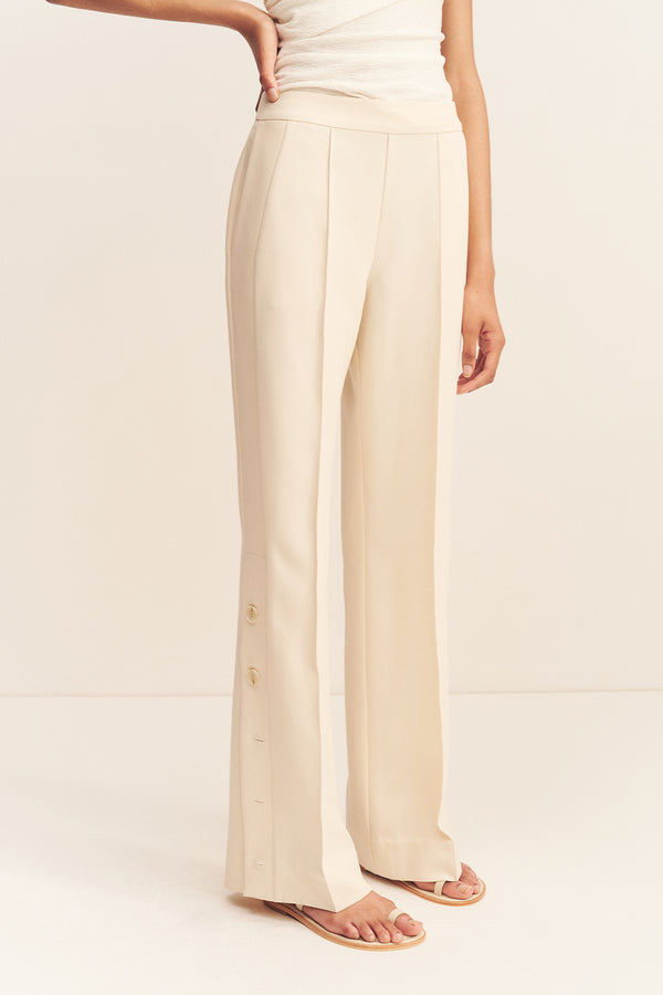 IRENA SIDE SPLIT BUTTON PANT - RICE_D