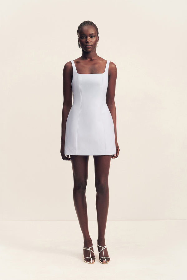 OTIS SQUARE NECK MINI DRESS - SKY_F