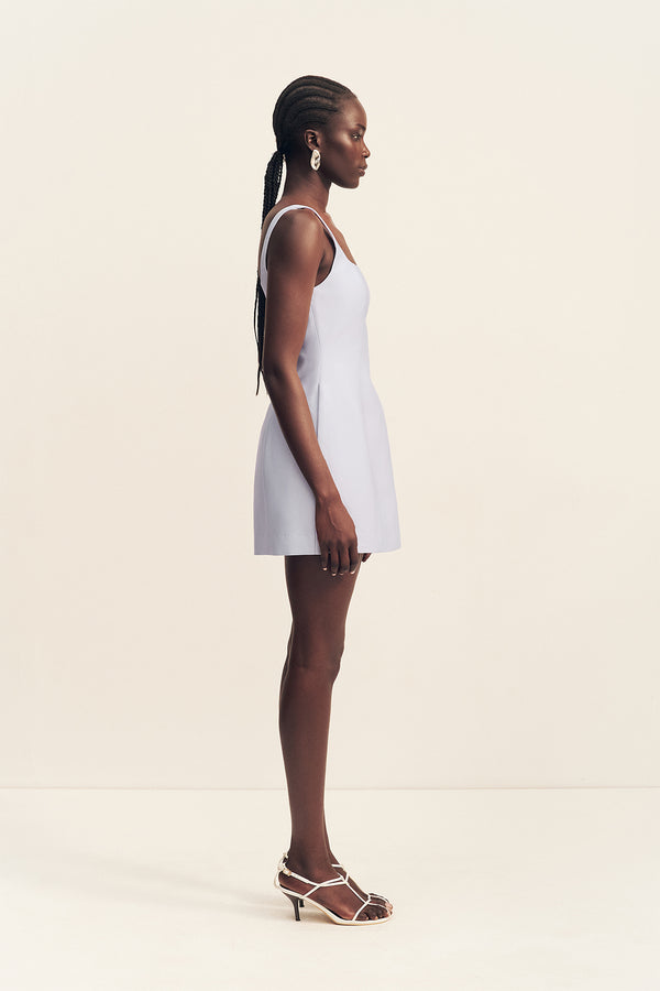 OTIS SQUARE NECK MINI DRESS - SKY