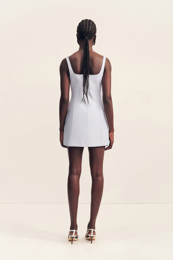 OTIS SQUARE NECK MINI DRESS - SKY