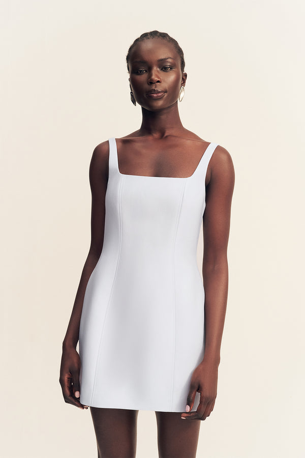 OTIS SQUARE NECK MINI DRESS - SKY