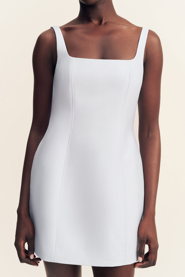OTIS SQUARE NECK MINI DRESS - SKY