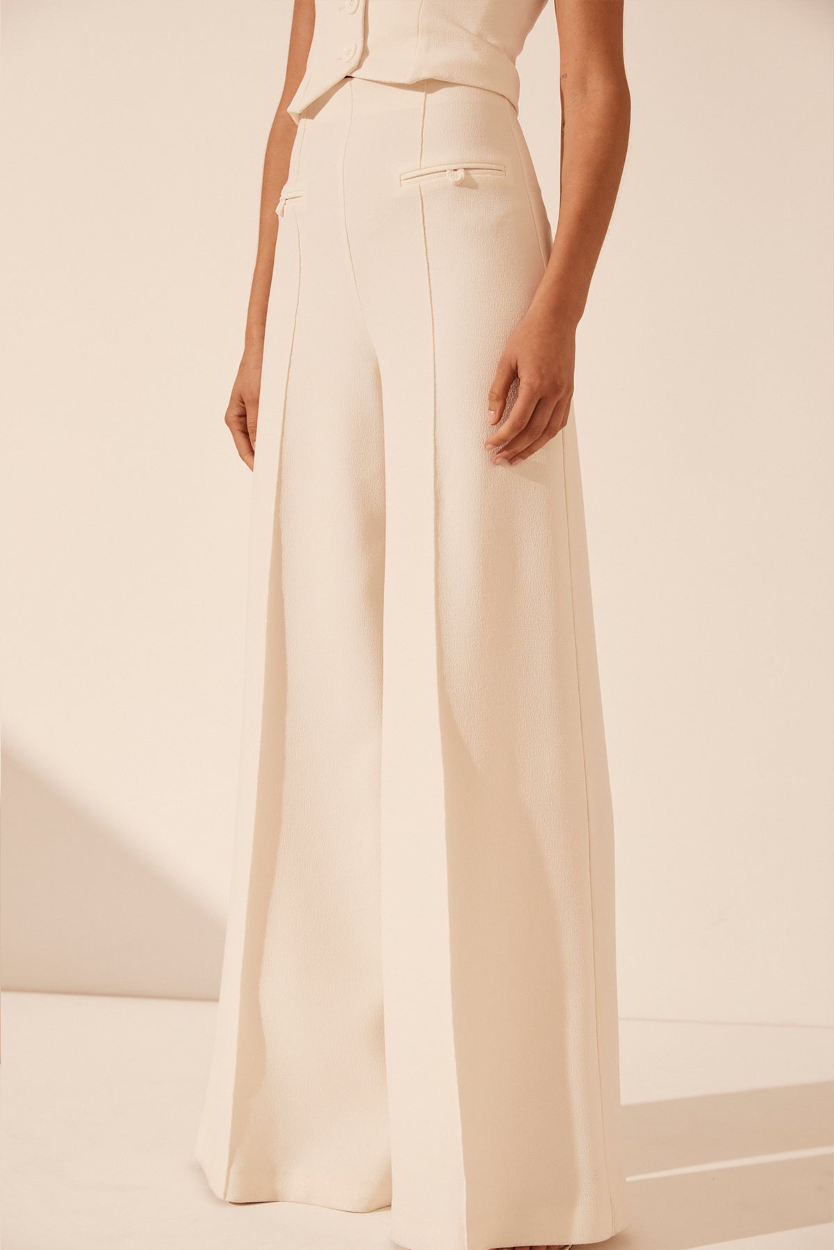 Friends with Frank Wide Leg Trouser in Ivory – Coco & Lola