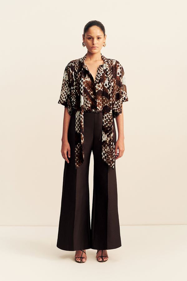 MAIA SHEER SCARF SHIRT WITH TIE_F