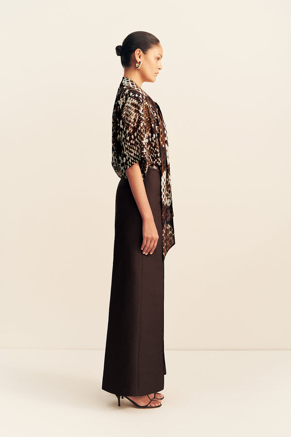 MAIA SHEER SCARF SHIRT WITH TIE