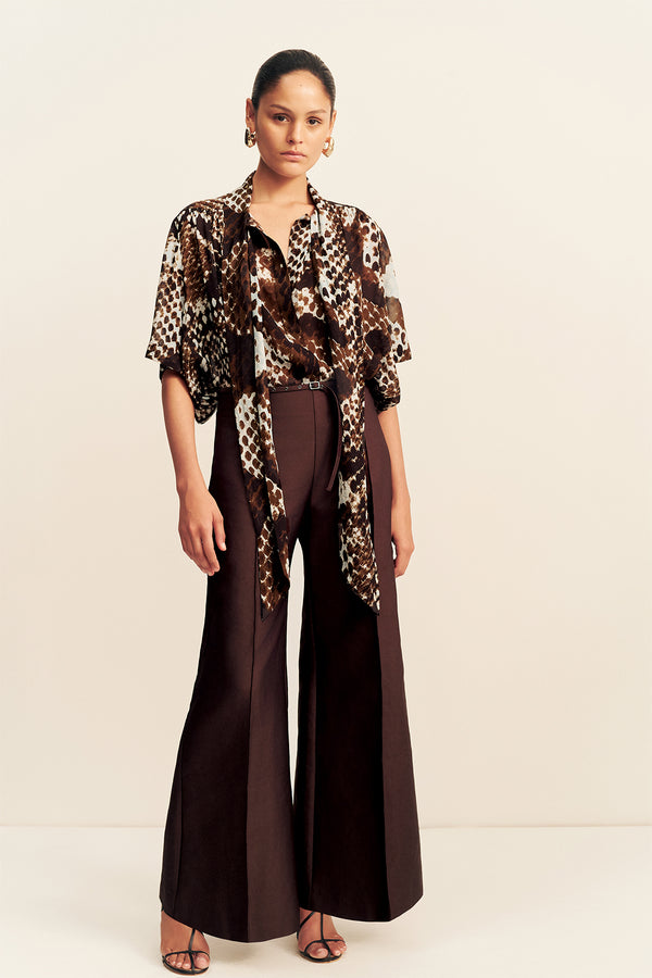 MAIA SHEER SCARF SHIRT WITH TIE