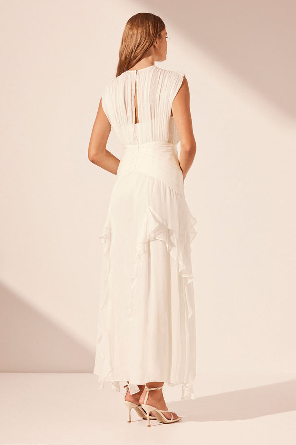 MARGOT ROUND NECK SLEEVELESS MAXI DRESS - IVORY_B