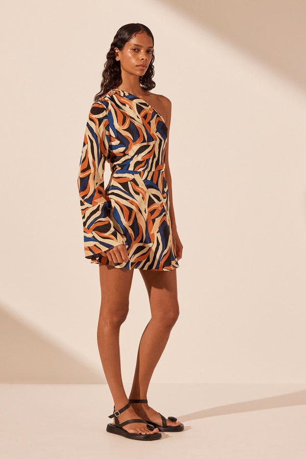 PALMA SILK ONE SHOULDER MINI DRESS_A