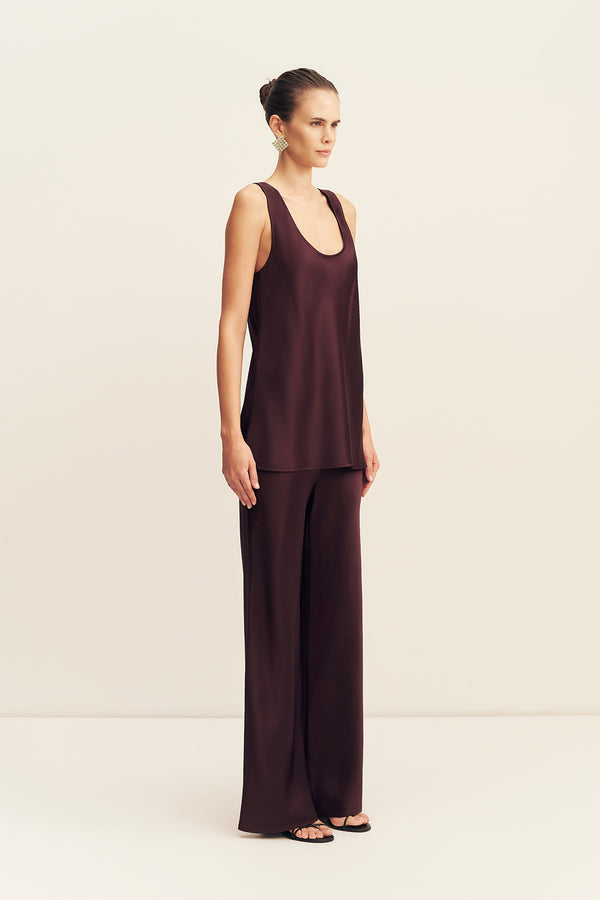 SAVANNA SCOOP NECK TOP - PLUM
