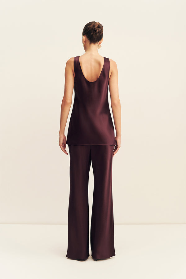 SAVANNA SCOOP NECK TOP - PLUM