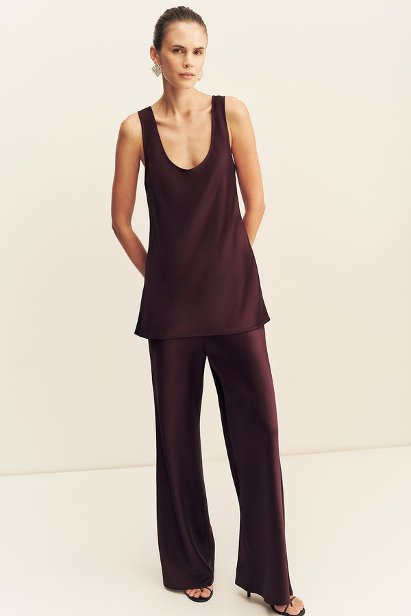 SAVANNA SCOOP NECK TOP - PLUM
