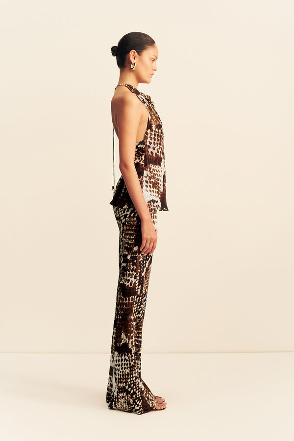 MAIA SHEER OPEN BACK COWL TOP