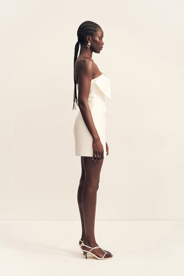OTIS TWIST KNOT MINI DRESS - IVORY